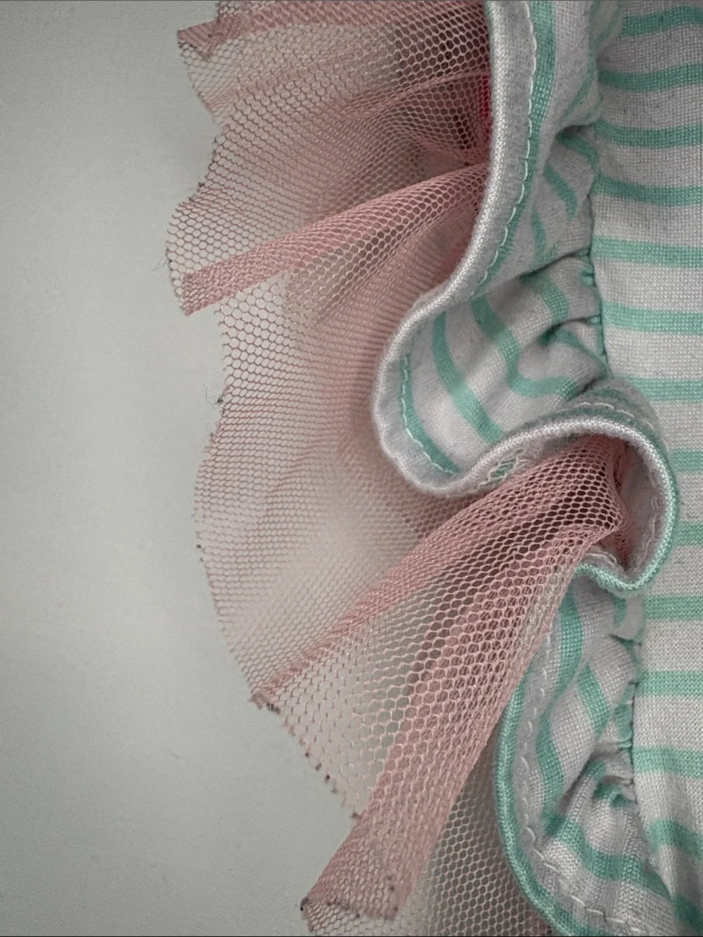 Little Lass Green & Coral Mermaid Tulle Dress-6